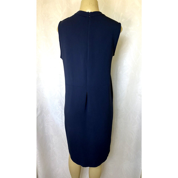'S Max Mara Shift Dress Navy Sleeveless Tunic Crew Neck Relaxed Fit Back… - Picture 3 of 7